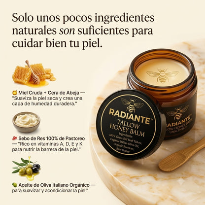 BALSAMO DE SEBO DE RES Y MIEL RADIANTE™.