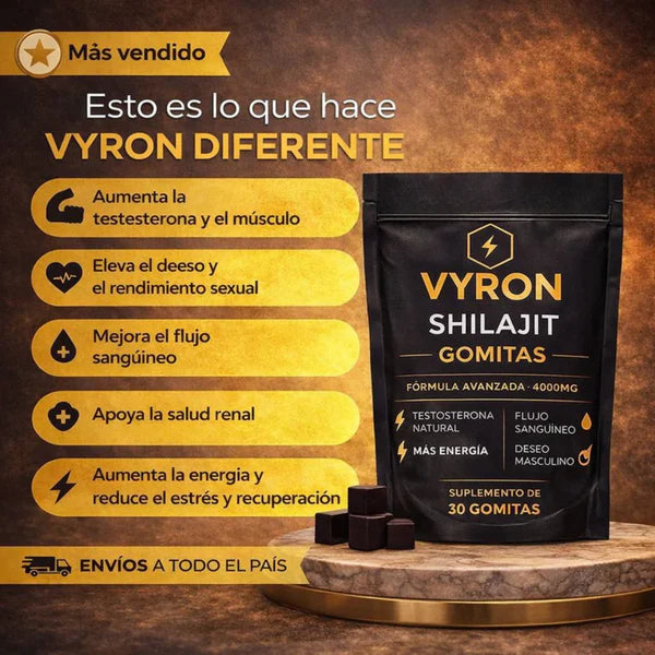 VYRON Shilajit 4000mg en Gomitas- Mas Energía y Deseo maculino PAGUE 1 LLEVA 2