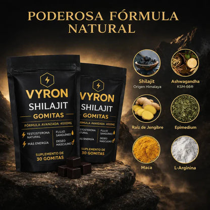 VYRON Shilajit 4000mg en Gomitas- Mas Energía y Deseo maculino PAGUE 1 LLEVA 2